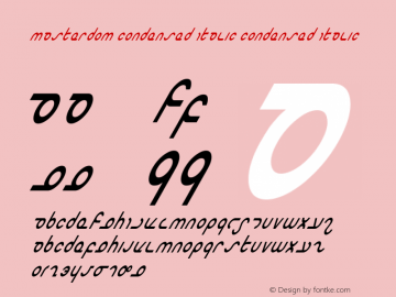 Masterdom Condensed Italic Condensed Italic 1 Font Sample