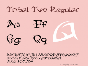 Tribal Two Regular 1.0 Font Sample