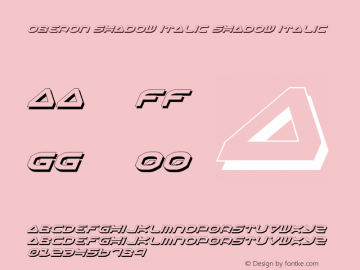 Oberon Shadow Italic Shadow Italic 1.2 Font Sample