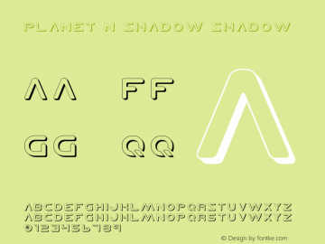 Planet N Shadow Shadow 2 Font Sample