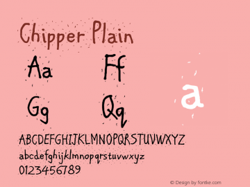 Chipper Plain Version 001.000 Font Sample