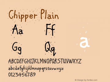 Chipper Plain Version 1.0 Font Sample