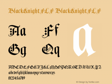 BlackKnightFLF BlackKnightFLF Version 001.000 Font Sample