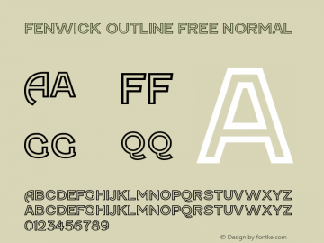 Fenwick Outline Free normal Version 001.001 Font Sample