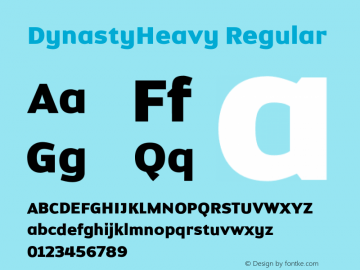 DynastyHeavy Regular 001.000 Font Sample