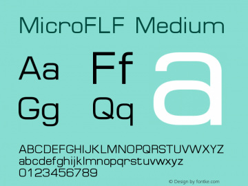 MicroFLF Medium Version 001.000 Font Sample