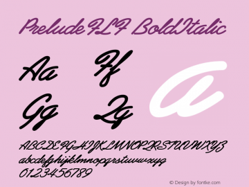 PreludeFLF BoldItalic Version 001.000 Font Sample