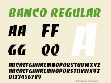 Banco Regular Altsys Fontographer 3.5  11/25/92图片样张