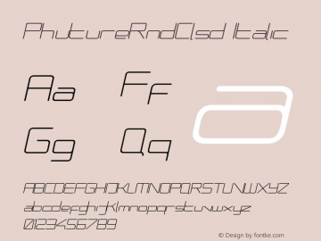 PhutureRndClsd Italic Version 001.000图片样张