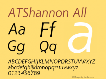 ATShannon All Version 1.00 Font Sample