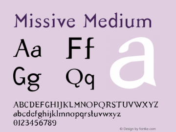 Missive Medium Version 001.000 Font Sample