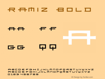 Ramiz Bold Version 001.000 Font Sample