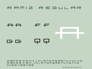 Ramiz Regular Version 001.000 Font Sample