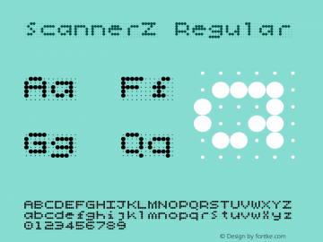 scannerZ Regular Macromedia Fontographer 4.1.2 24.10.2000 Font Sample