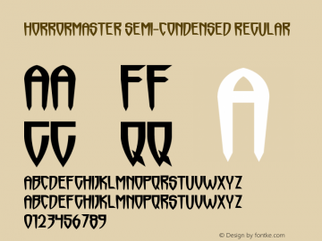 Horrormaster Semi-condensed Regular Version 1.0 Font Sample