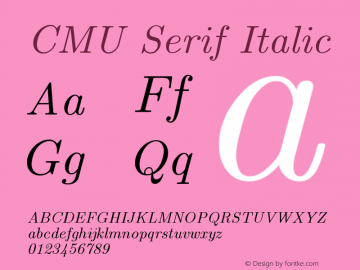 CMU Serif Italic Version 0.6.0图片样张