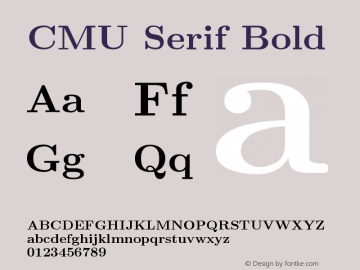 CMU Serif Bold Version 0.6.3 Font Sample