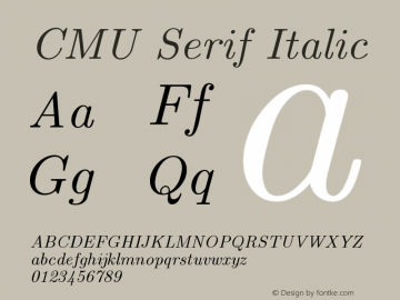 CMU Serif Italic Version 0.6.3图片样张