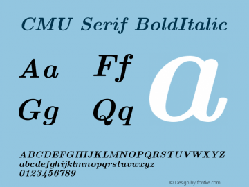 CMU Serif BoldItalic Version 0.7.0图片样张