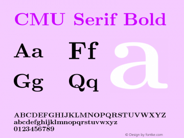 CMU Serif Bold Version 0.7.0 Font Sample