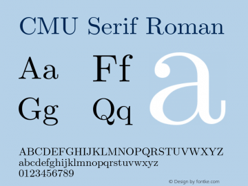 CMU Serif Roman Version 0.7.0图片样张