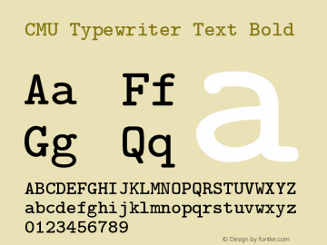 CMU Typewriter Text Bold Version 0.6.2图片样张