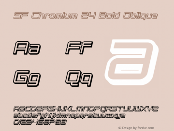 SF Chromium 24 Bold Oblique v1.0 - Freeware Font Sample