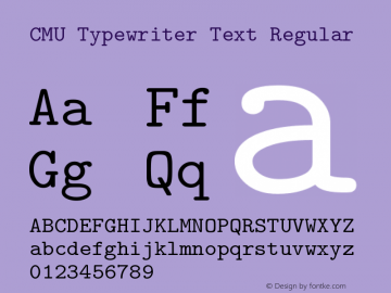CMU Typewriter Text Regular Version 0.6.3 Font Sample