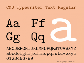 CMU Typewriter Text Regular Version 0.7.0 Font Sample