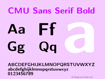 CMU Sans Serif Bold Version 0.5.0 Font Sample