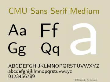 CMU Sans Serif Medium Version 0.6.0 Font Sample