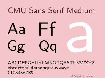 CMU Sans Serif Medium Version 0.6.1 Font Sample