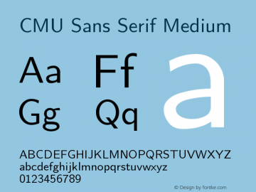 CMU Sans Serif Medium Version 0.6.2 Font Sample