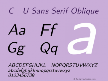 CMU Sans Serif Oblique Version 0.6.2 Font Sample
