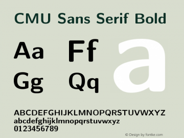 CMU Sans Serif Bold Version 0.6.2 Font Sample