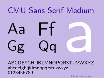 CMU Sans Serif Medium Version 0.6.3 Font Sample