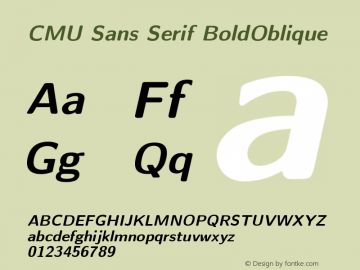 CMU Sans Serif BoldOblique Version 0.6.3 Font Sample