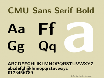 CMU Sans Serif Bold Version 0.6.3 Font Sample