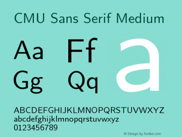 CMU Sans Serif Medium Version 0.7.0 Font Sample