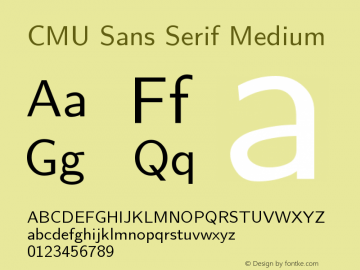 CMU Sans Serif Medium Version 0.7.0 Font Sample