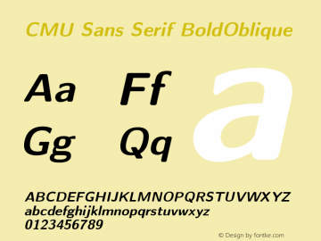 CMU Sans Serif BoldOblique Version 0.7.0图片样张