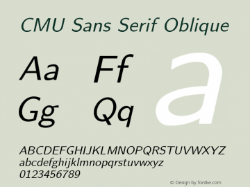 CMU Sans Serif Oblique Version 0.7.0图片样张