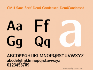 CMU Sans Serif Demi Condensed DemiCondensed Version 0.6.1图片样张