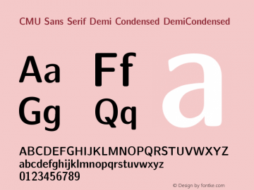 CMU Sans Serif Demi Condensed DemiCondensed Version 0.6.3 Font Sample