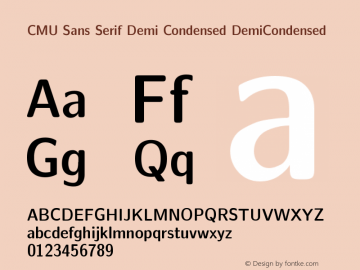 CMU Sans Serif Demi Condensed DemiCondensed Version 0.7.0图片样张