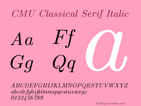 CMU Classical Serif Italic Version 0.7.0 Font Sample