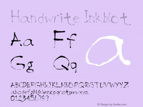 Handwrite Inkblot Version 001.000 Font Sample