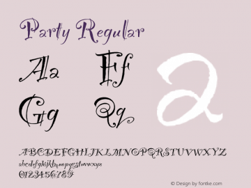 Party Regular Version 1.0 Font Sample