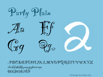 Party Plain Version 001.000 Font Sample