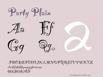 Party Plain Version 1.0 Font Sample